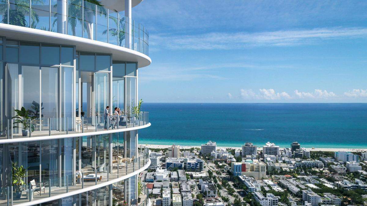Representación de Five Park en Alton Road, Miami Beach. El proyecto está dirigido por un equipo que incluye al urbanizador Russell Galbut.