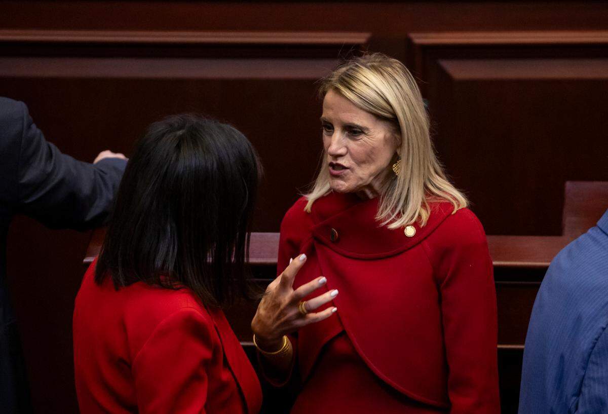 Florida State Rep. Vicki Lopez, R-Miami, attends the first day of the legislative session at the Florida State Capitol on Tuesday, March 4, 2025, in Tallahassee, Fla.