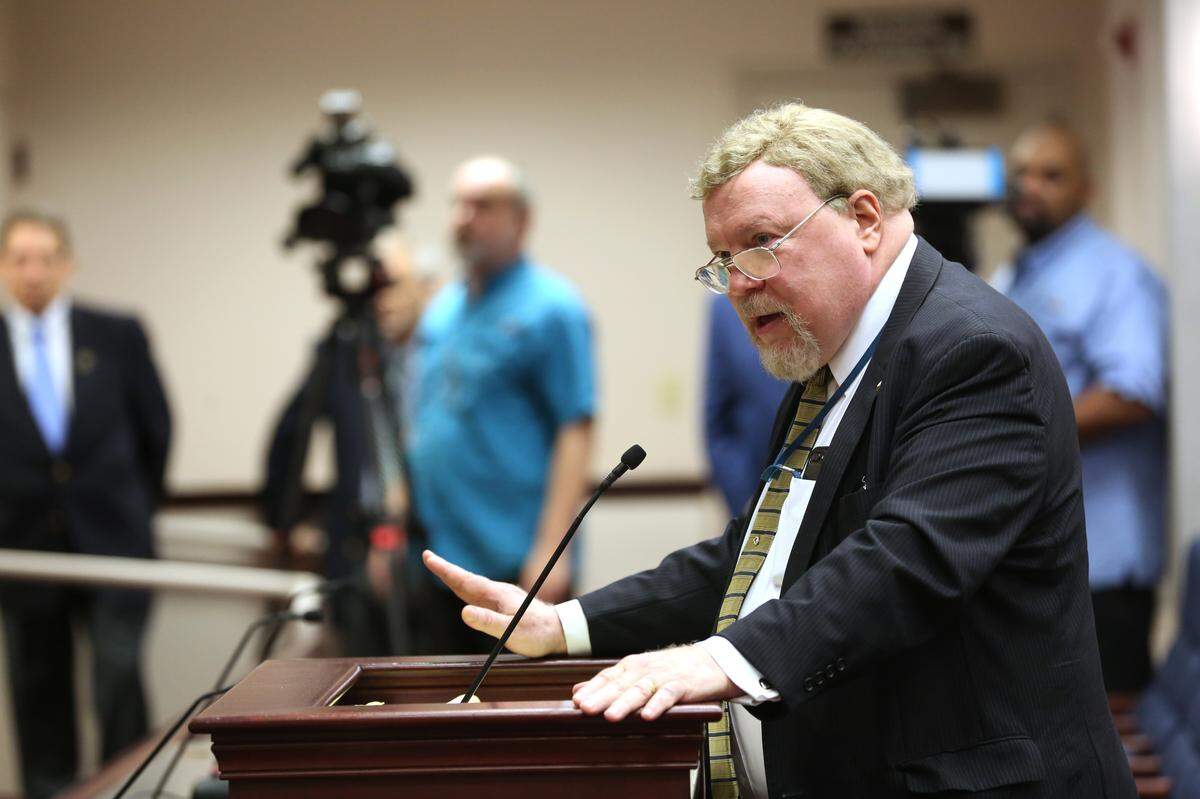 Blaine Winship, special counsel to the Florida Attorney General’s office, answers questions on Thursday, March 12, 2020, at the Florida Capitol, from members of the Florida House’s Public Integrity and Ethics Committee concerning Tiffany Carr, former CEO of the Florida Coalition Against Domestic Violence who is accused of misusing millions in taxpayer dollars.