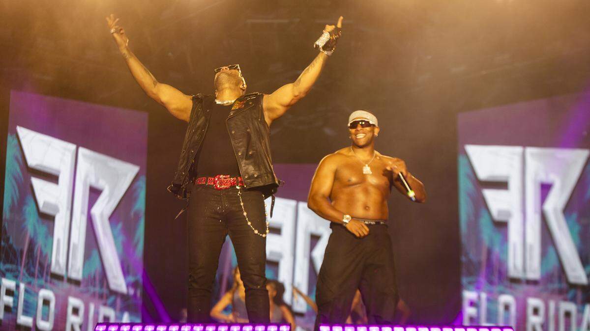 Flo Rida performs during the New Year’s Eve celebration at Bayfront Park in Miami, Fla., on Dec. 31, 2025.