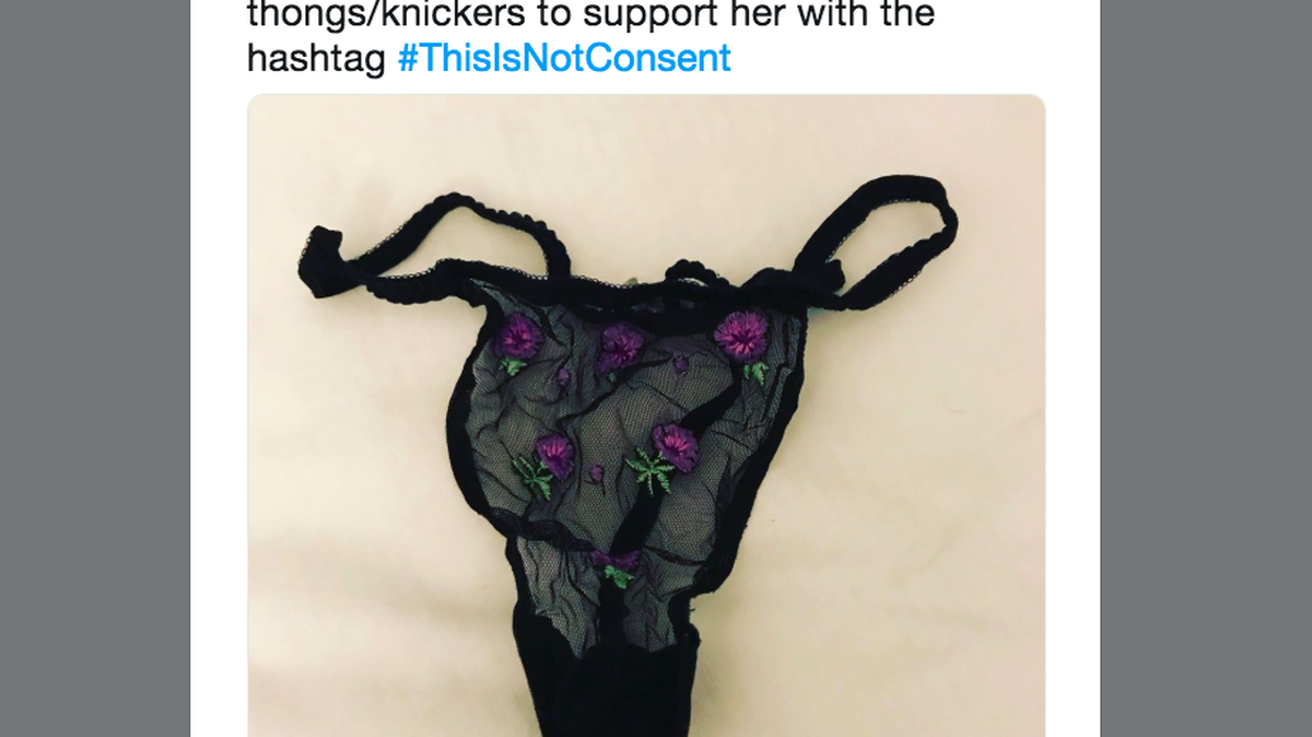 Women took to Twitter and posted pictures of underwear after a barrister in Ireland asked the court to consider a teenager’s lacy underwear during a rape trial. It spawned the hashtag #thisisnotconsent