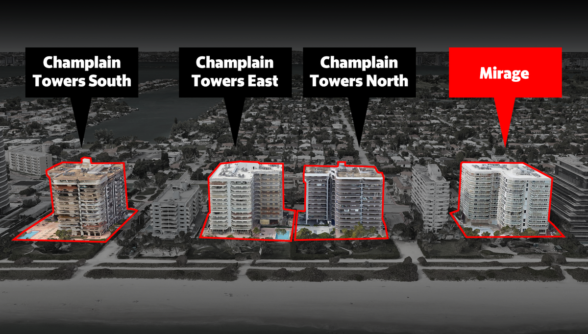 In the 1970s, a group of Canadian developers swooped into small-town Surfside with plans to build four condo towers. It took more than 15 years. By the end, one of the towers, the Mirage on the Ocean, had a different name than the three Champlain-branded projects — obscuring its origins from residents and town officials after Champlain Towers South’s deadly collapse