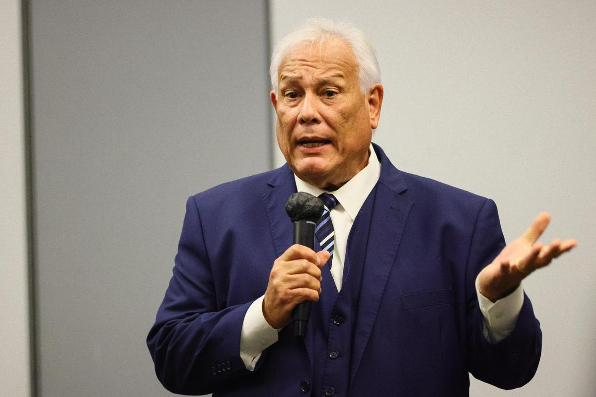 North Miami mayoral candidate Hector Medina speaks during an election forum hosted by The Greater North Miami Chamber of Commerce at the Scott Galvin Community Center at 1600 NE 126th Street in North Miami, Florida, Monday, October 21, 2024