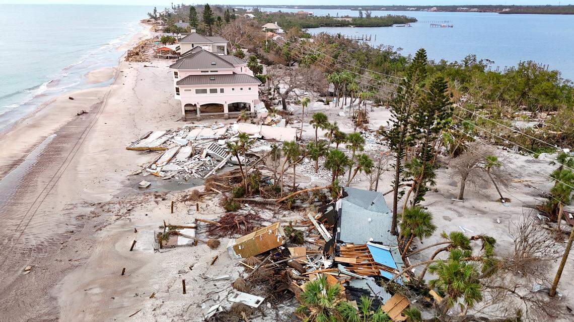A view of some of the damaged homes on Manasota Key.