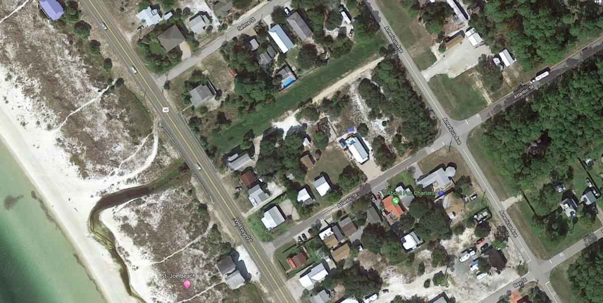 St. Joe Beach before Michael made landfall as the first Cat 4 storm on record to strke the Panhandle. Source: Google Earth