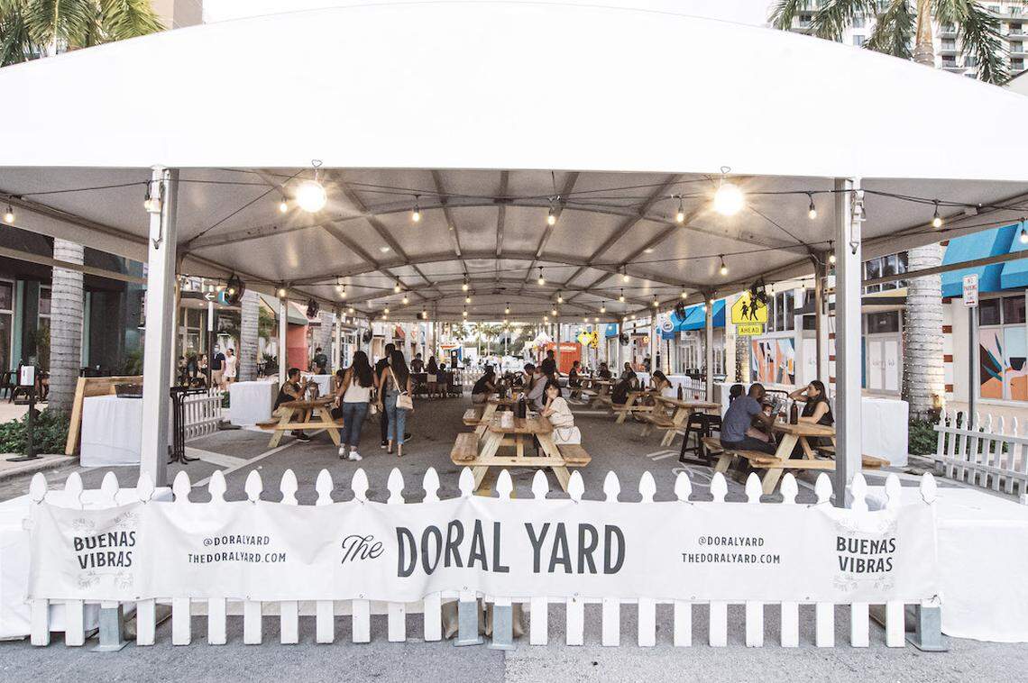 The Doral Yard echoes the original Wynwood Yard with a new outside dining area, innovated to deal with the challenges of the coronavirus.