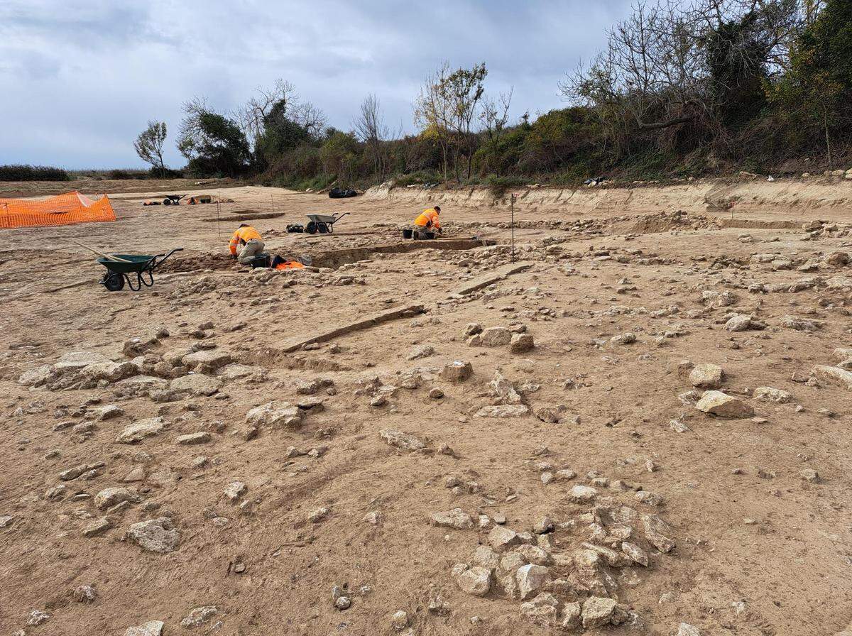 Buildings, one of which was lost in a fire, were found on the settlement.
