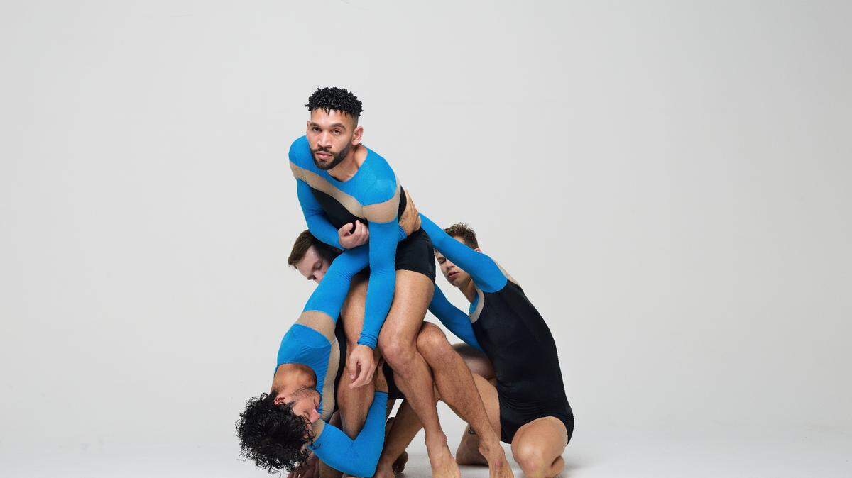 Left to right, Anthony Velazquez, Joshua Rosado, Matthew Huefner and David Harris in ‘This Moment, Here.’