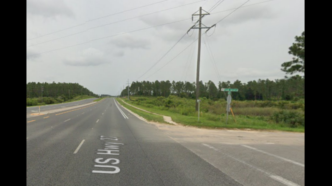 A Florida biker died under grisly circumstances when he fell off his motorcycle in the path of eight oncoming vehicles, according to the Florida Highway Patrol.