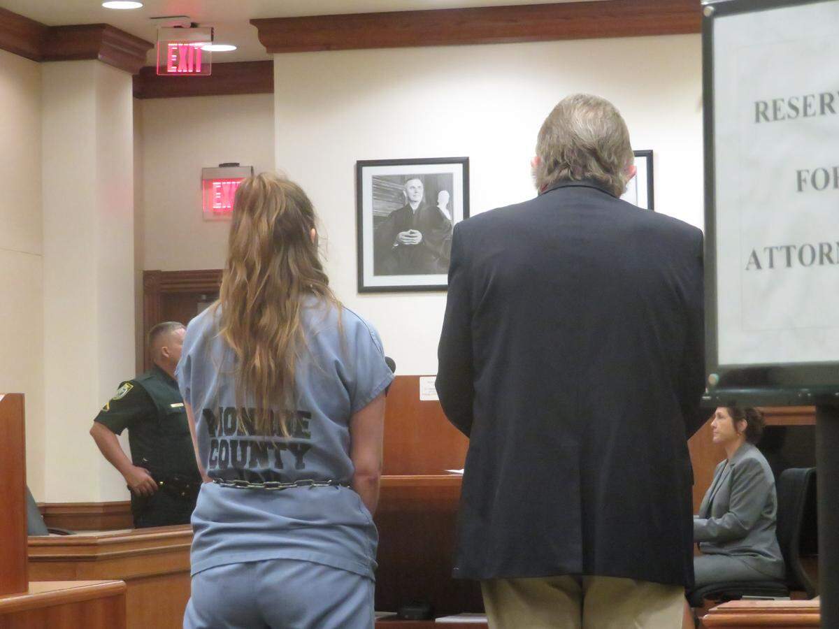 Mary Bailey stands in court with her attorney, Richard Fowler, on Wednesday, May 8, 2019.