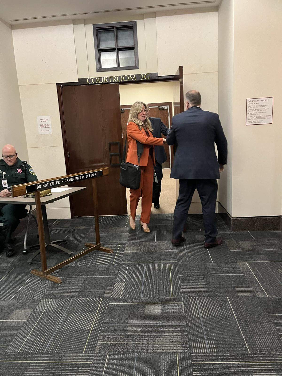 State Attorney Jack Campbell was seen around lunchtime leaving a third-floor courtroom that was being used for grand jury proceedings. With him was one of his top prosecutors, Chief Assistant State Attorney Georgia Cappleman.