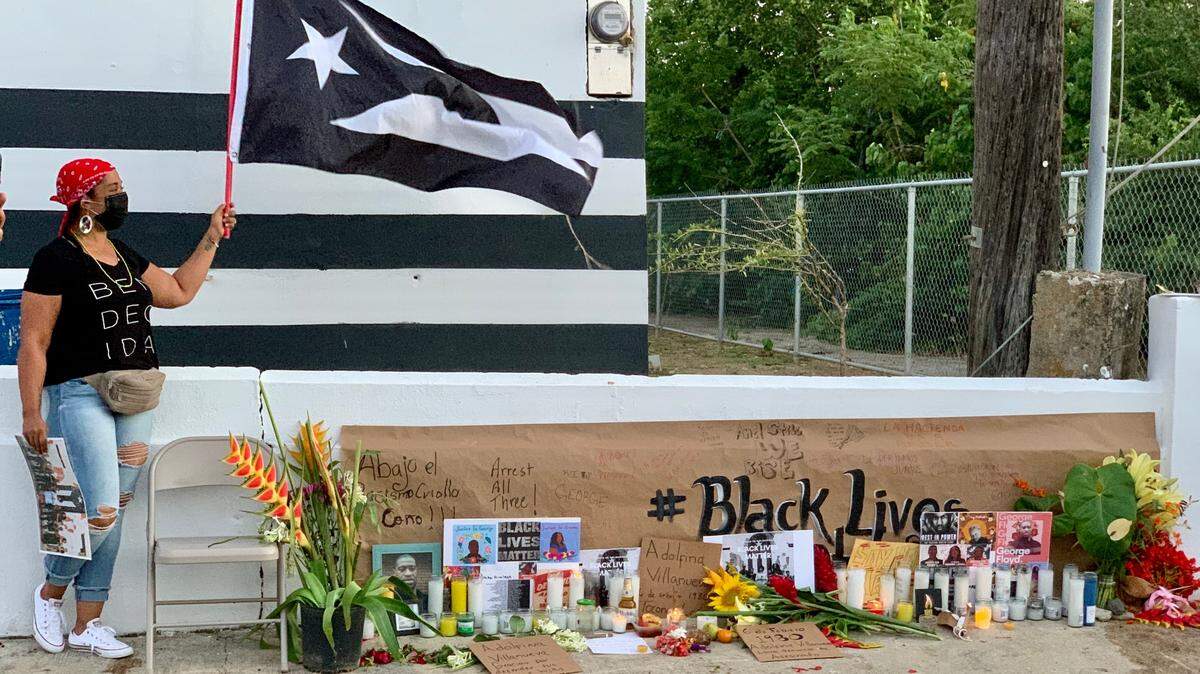 The altar at the vigil in Loiza on June 1.