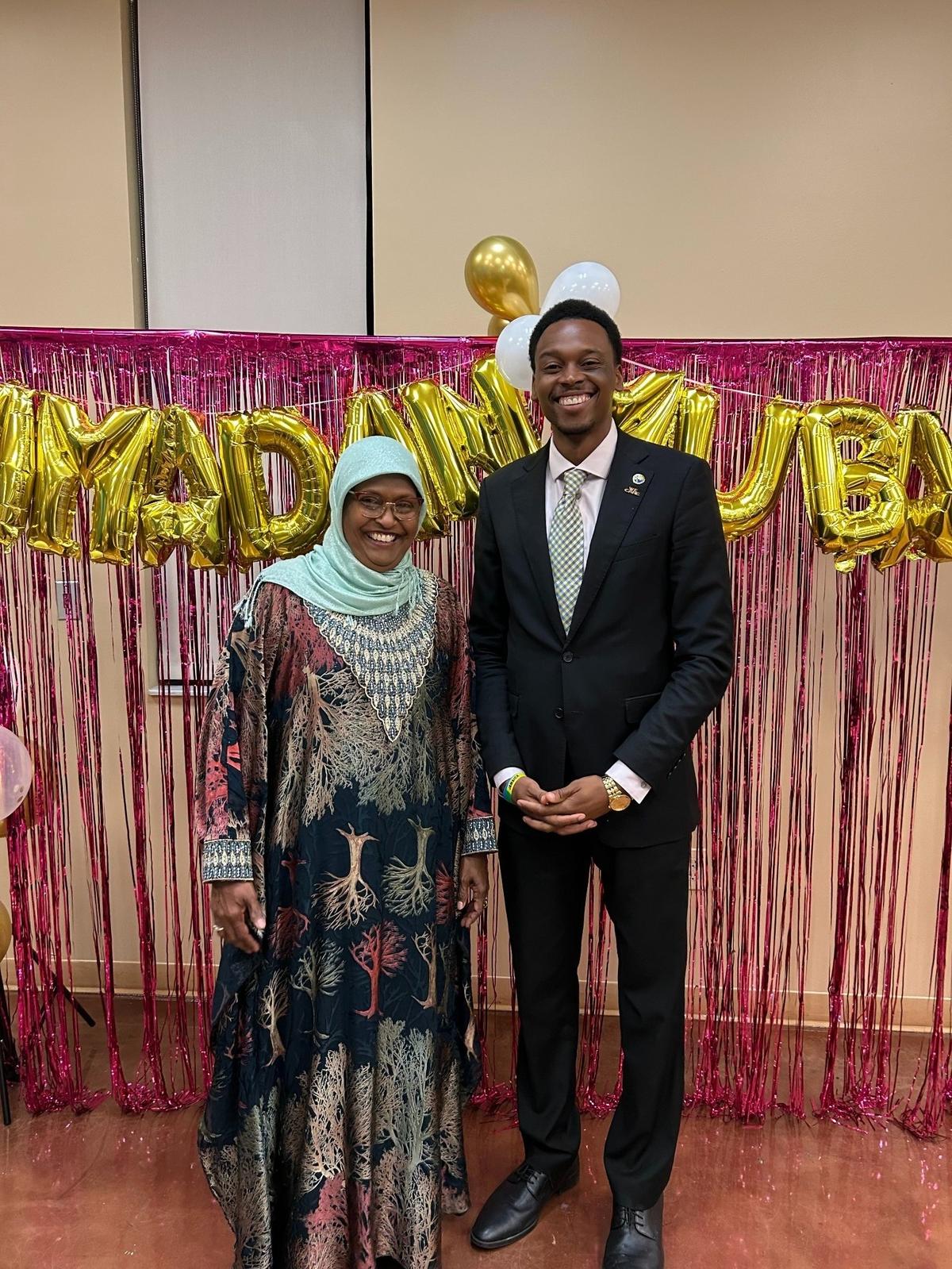 Advocate and former teacher ​Naima Khan-Ghany poses with Commissioner Easton Harrison at the city of Lauderdale Lakes’ first Ramadan dinner in March 2025.