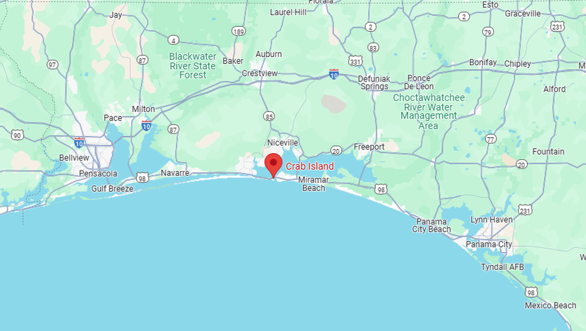 Crab Island is a submerged sandbar that has become a popular Gulf Coast destination in Choctawhatchee Bay, just east of Fort Walton Beach, Florida.