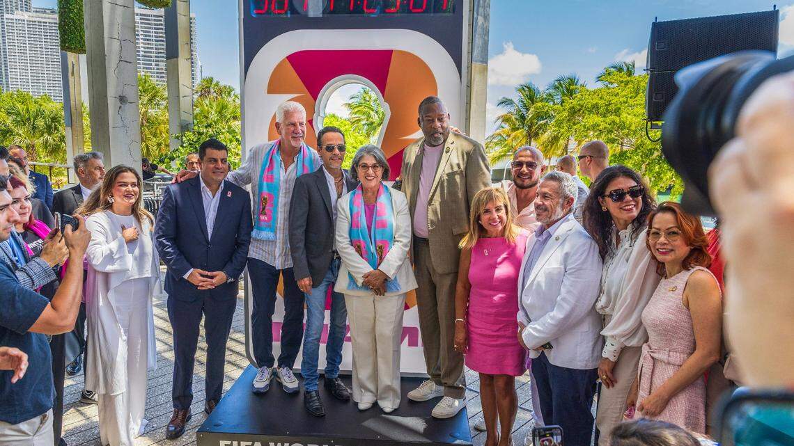 On Wednesday, Miami-Dade elected officials joined singer Marc Anthony to unveil the official kick-off of “One Year Out” from the World Cup. Miami is a host city.