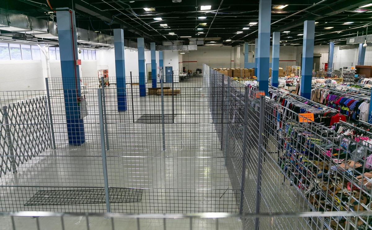 Empty retail spaces where potential tenants from the Opa-locka Hialeah Flea Market could move inside nearby Atlantic Hosiery.
