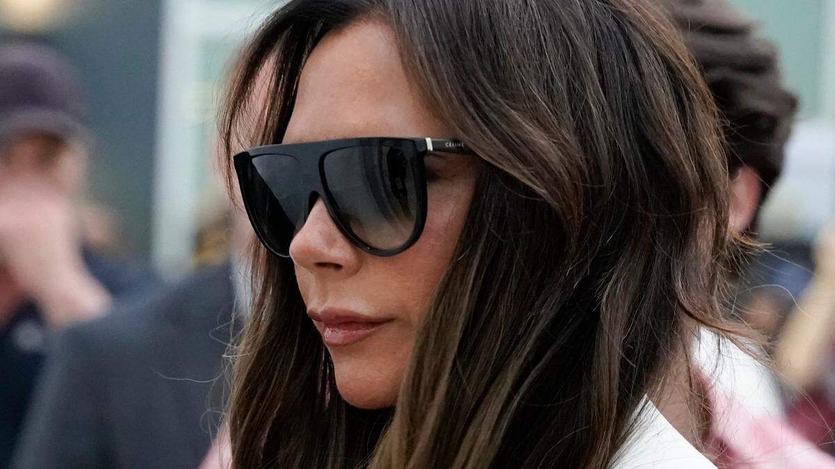 Victoria Beckham arrives with Inter Miami CF co-owner David Beckham  before Inter Miami FC forward Lionel Messi is introduced at The Unveil event and press conference at DRV PNK Stadium in Fort Lauderdale, Florida, on July 16, 2023.