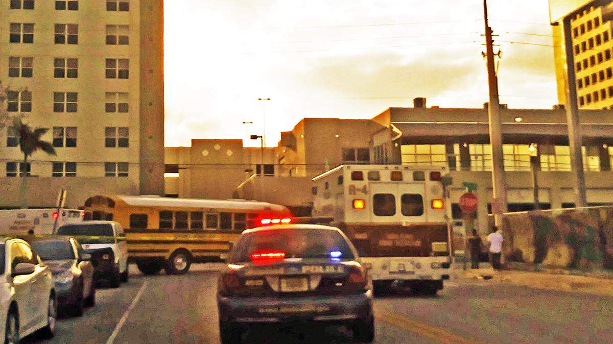 Two students received minor injuries when their school bus was involved in a crash late Friday afternoon on East First Avenue in Hialeah, a few blocks from City Hall.