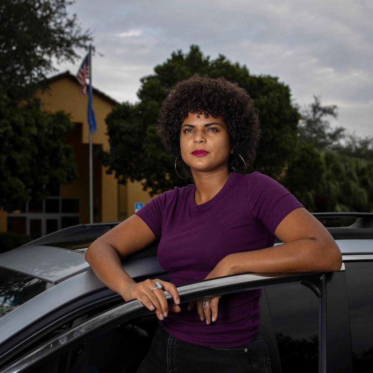 Ruth Moreno, an organizer for Florida For All Education Fund who lives in Miami Lakes, voted early at the Miami Lakes Community Center for Joe Biden.