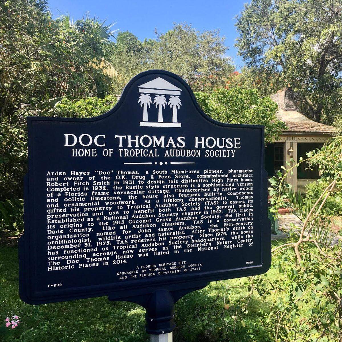 Tropical Audubon Society has its headquarters in the historic Doc Thomas House, 5530 Sunset Drive, which is open for tours on April 4 and May 2.