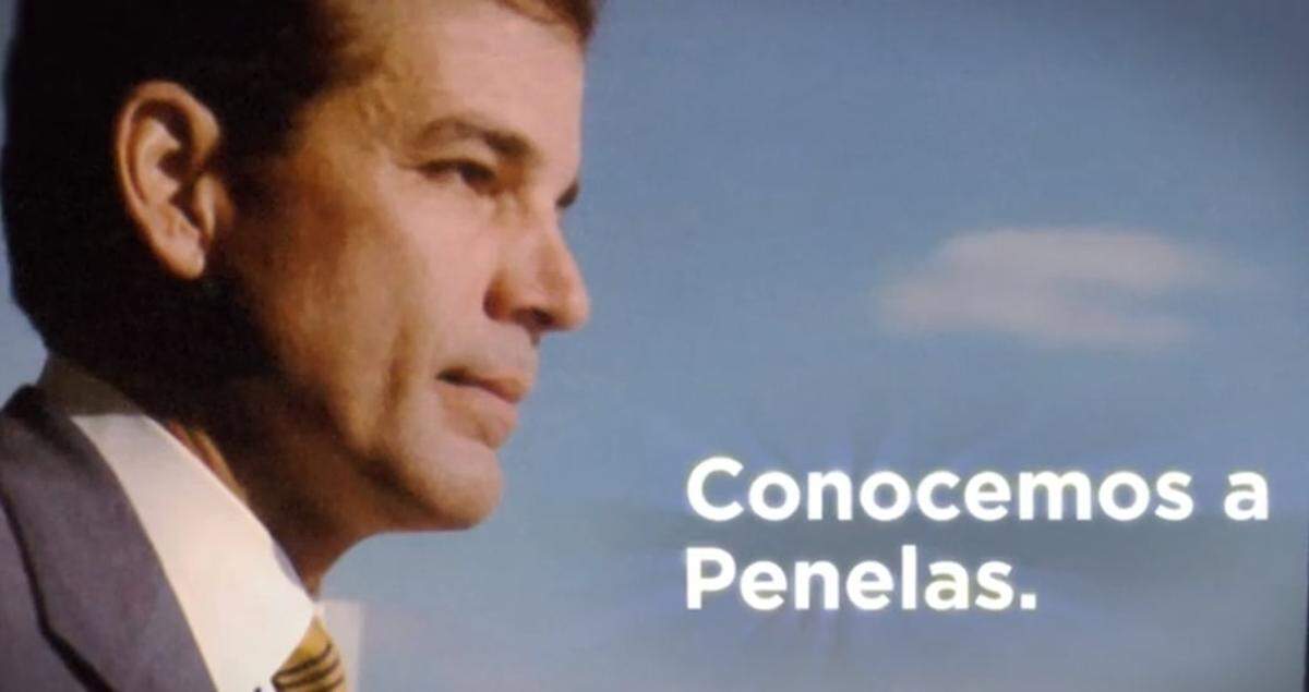 A sceenshot from a television ad defending Miami-Dade mayoral candidate Alex Penelas. It was produced by a committee that also produced a website attacking the Penelas record when he was last county mayor in the 1990s and 2000s.