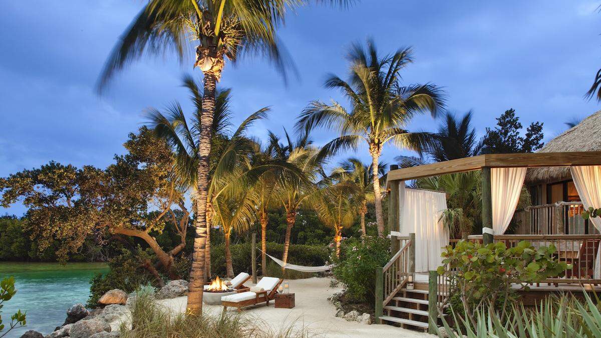 Uno de los bungalós en Little Palm Island Resort and Spa, un complejo privado solo para adultos situado en Little Torch Key, cerca del punto de milla 28 de los Cayos de la Florida.