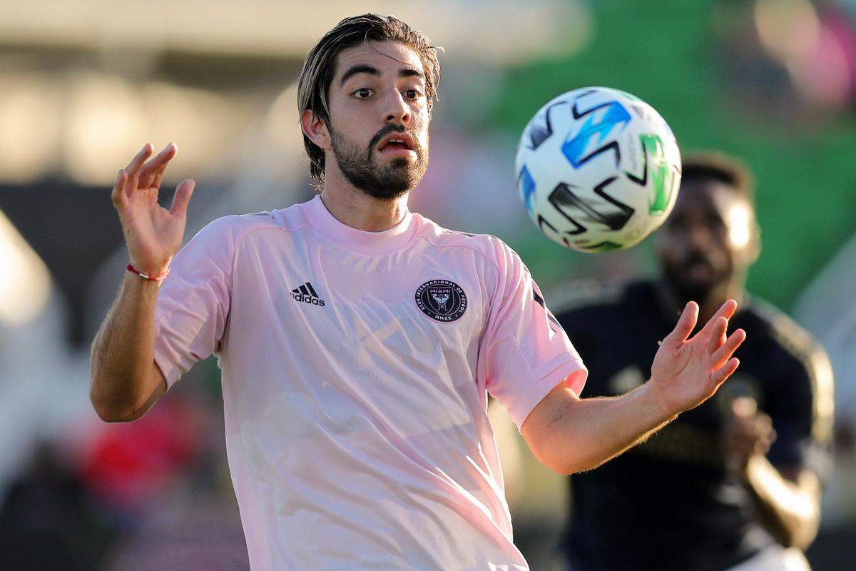 Rodolfo Pizarro of Inter Miami CF against the Philadelphia Union in a preseason game on Saturday, Feb. 15, 2020 in St. Petersburg, FL. (Photo by Mike Carlson)