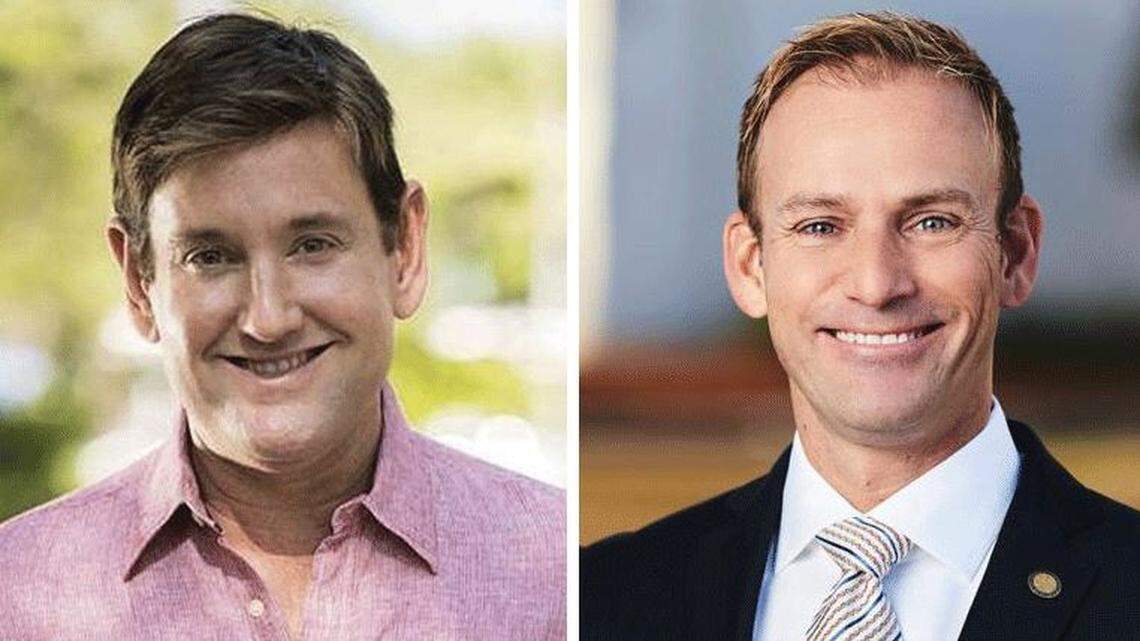 Michael Gongora, left, and Michael Grieco are running for Miami Beach mayor.