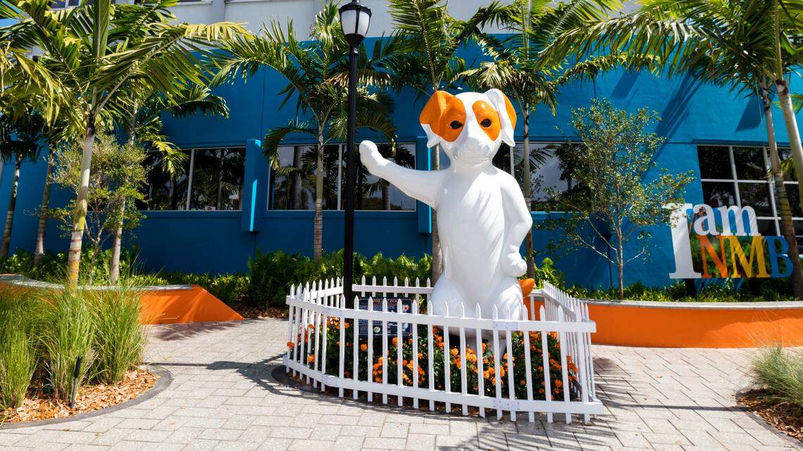Totor, the pop-art Jack Russell statue donated to North Miami Beach by artist Stephane Bolongaro. The artist also paid for a city commissioner and the city's chief of staff to visit one of his art shows in Monte Carlo in 2017.