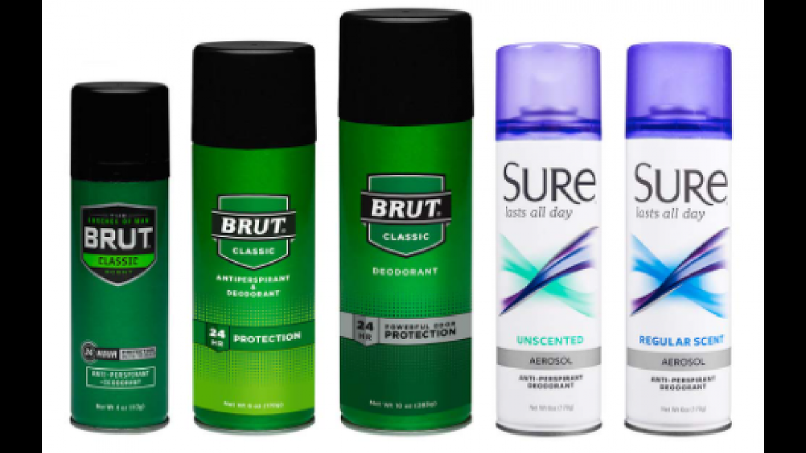 Brut and Sure are the latest aerosol products recalled for carcinogen content