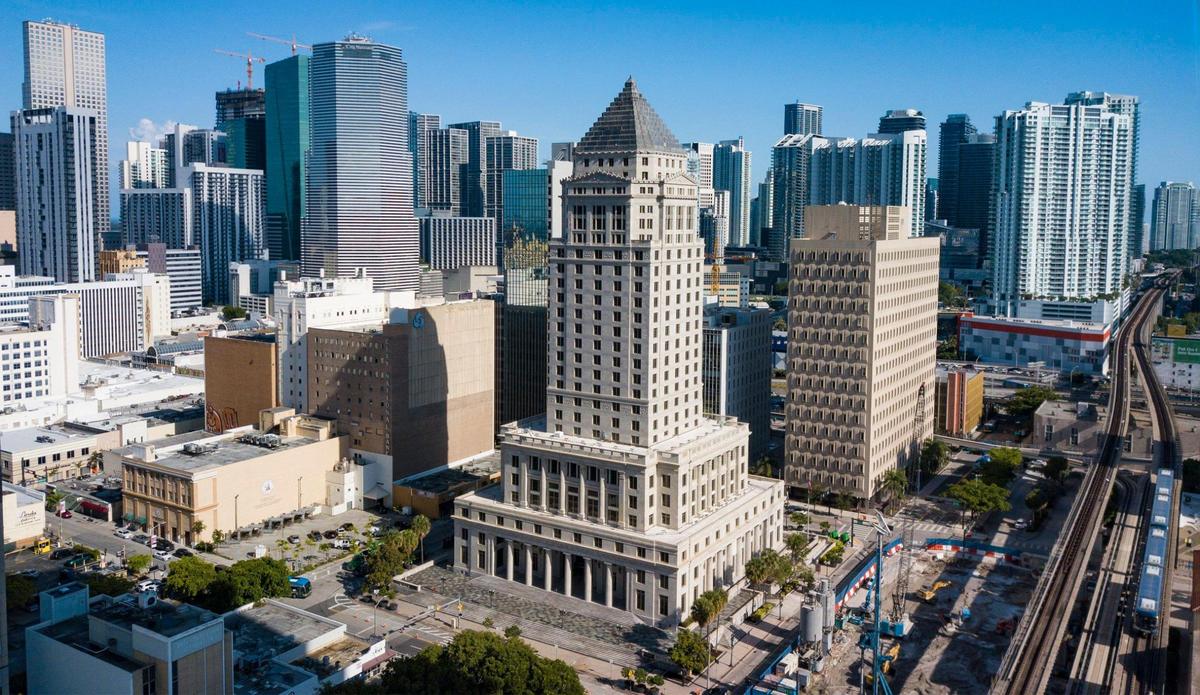 The Miami-Dade County Courthouse, formerly known as the Dade County Courthouse, is an historic courthouse located at 73 West Flagler Street in Miami, on Thursday, July 29, 2021.