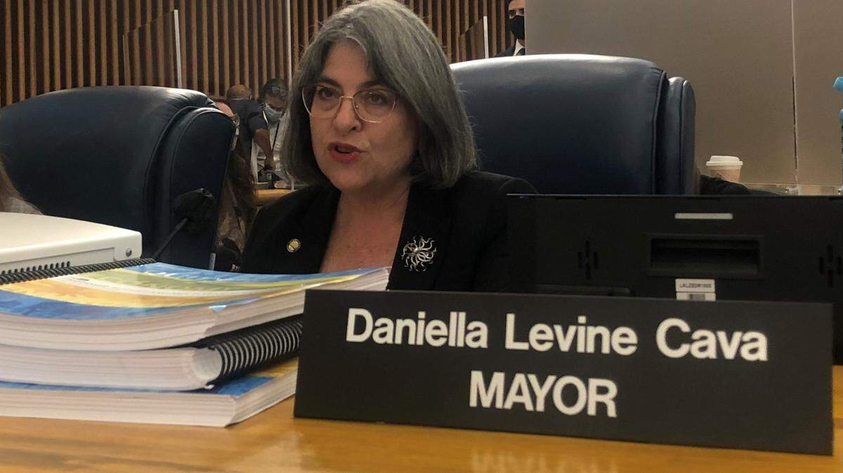 Miami-Dade County Mayor Daniella Levine Cava presents her first budget proposal at a hearing on Tuesday, Sept. 14, 2021 at the Stephen P. Clark Center in downtown Miami.