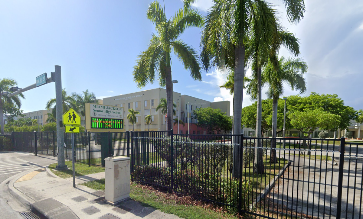 Screenshot of Miami Jackson Senior High. A video obtained by the Miami Herald shows Jackson Senior High head football coach Max Edwards watching pornography in the classroom.