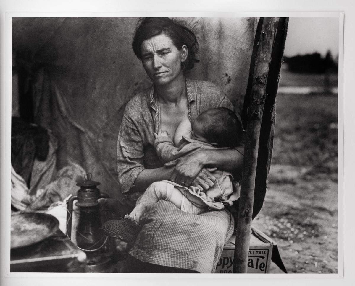 Imagen de Dorothea Lange de su serie ' Migrant Mother' tomada en 1936. Forma parte de la exposición ' ' 'The Bitter Years Photography Dorothea Lange and Walker Evans', del 19 de octubre al 29 de abril de 2023, en Margulies Collection at the Warehouse. Nabil Moo