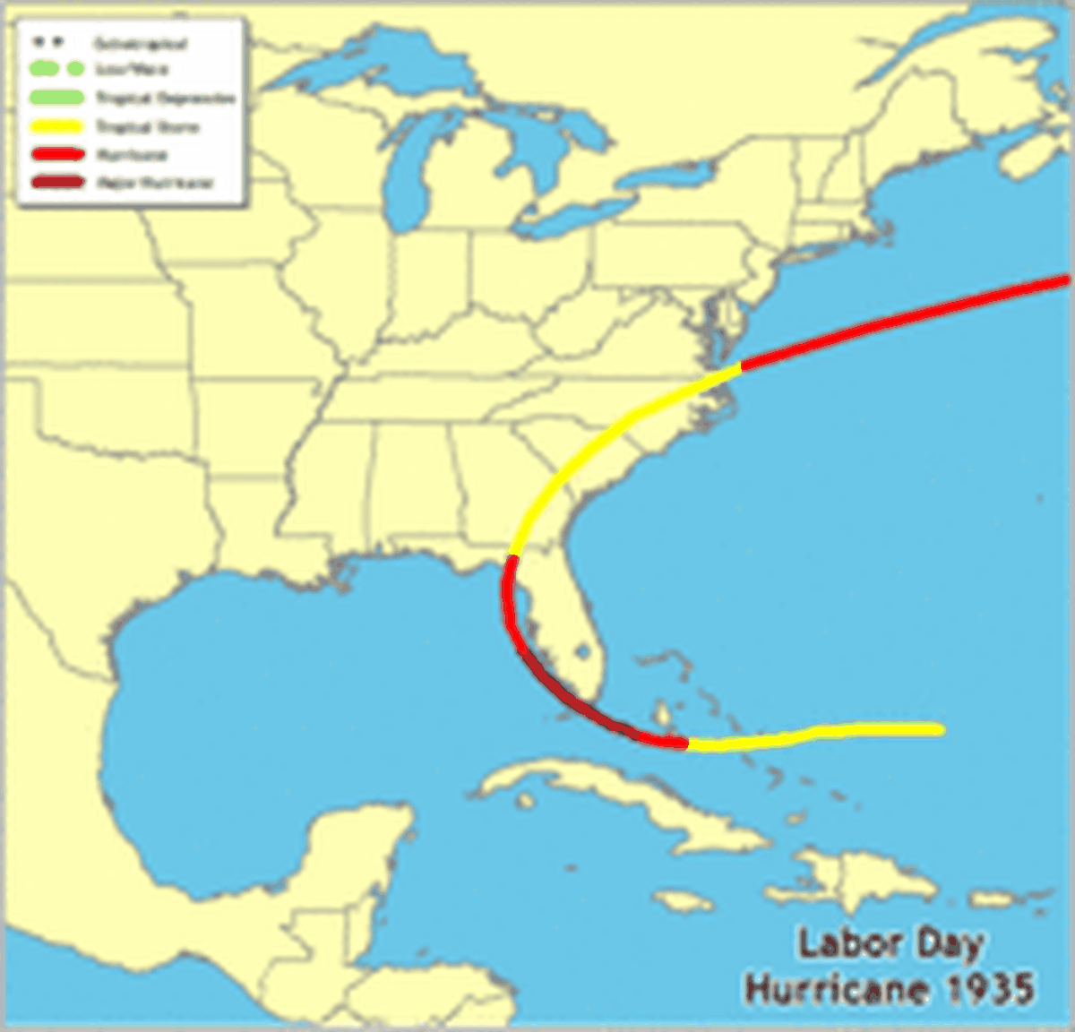Florida Keys 1935 Labor Day hurricane.