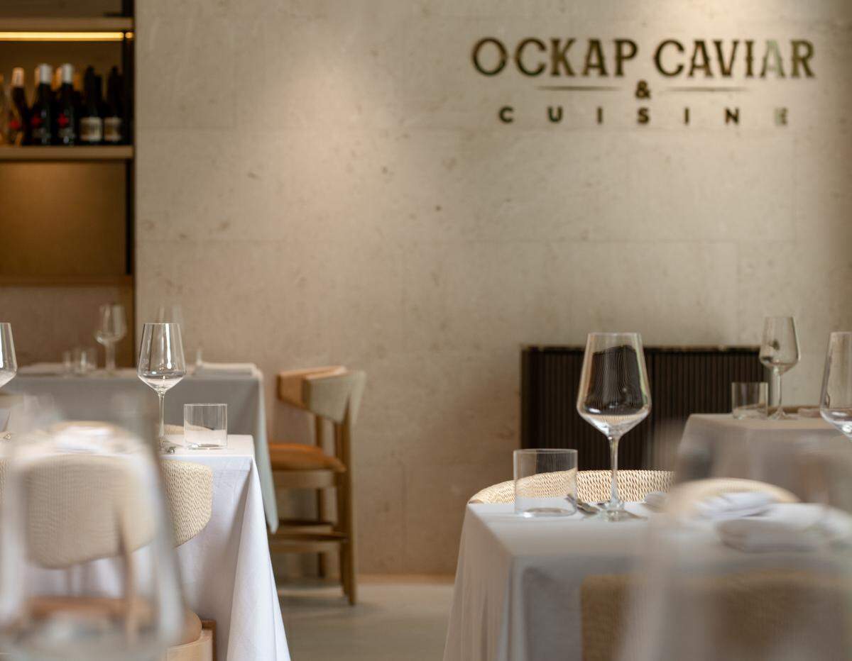 The dining room at Ockap Caviar & Cuisine in Brickell.