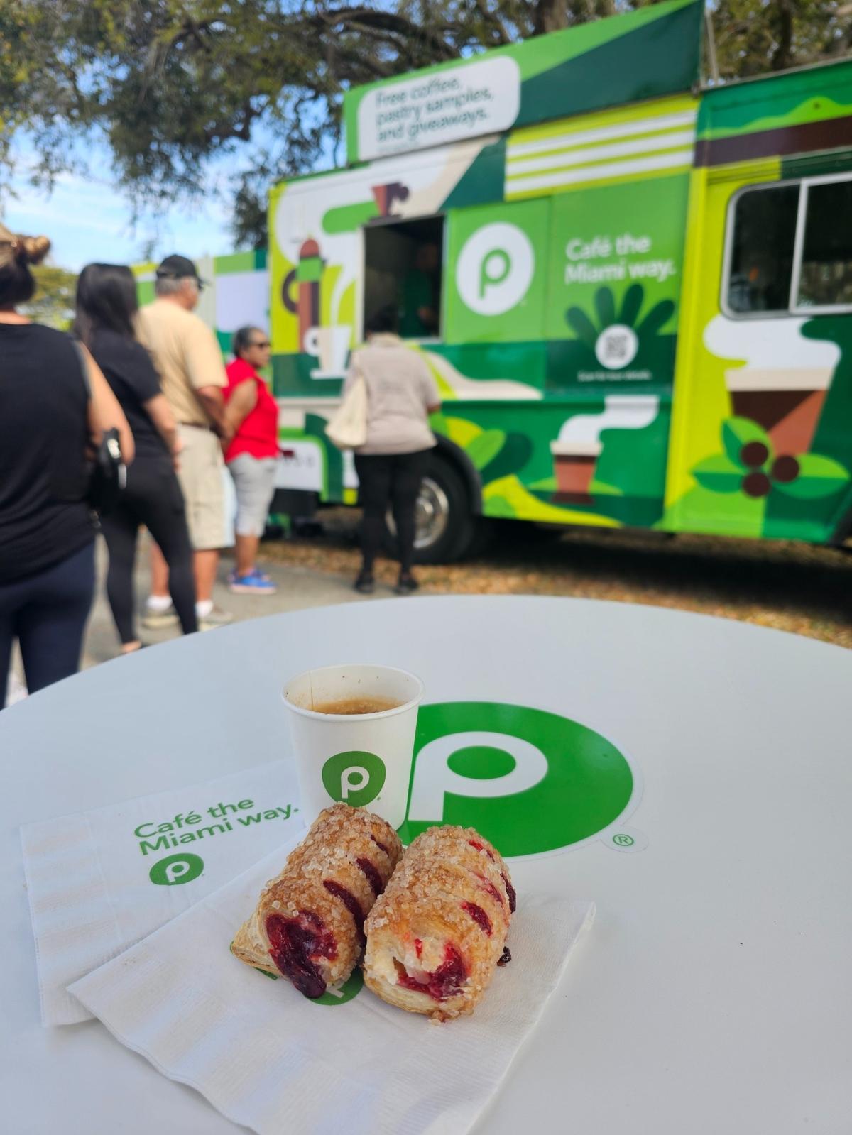 The Publix Cafecito Truck serves free samples of coffee, cafecito and bakery items at select locations during promotional tours.