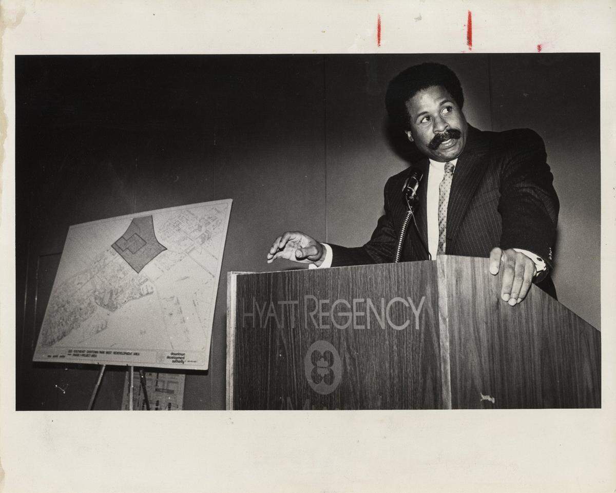 Miami City Manager Howard Gary speaks to developers at the Knight Center.