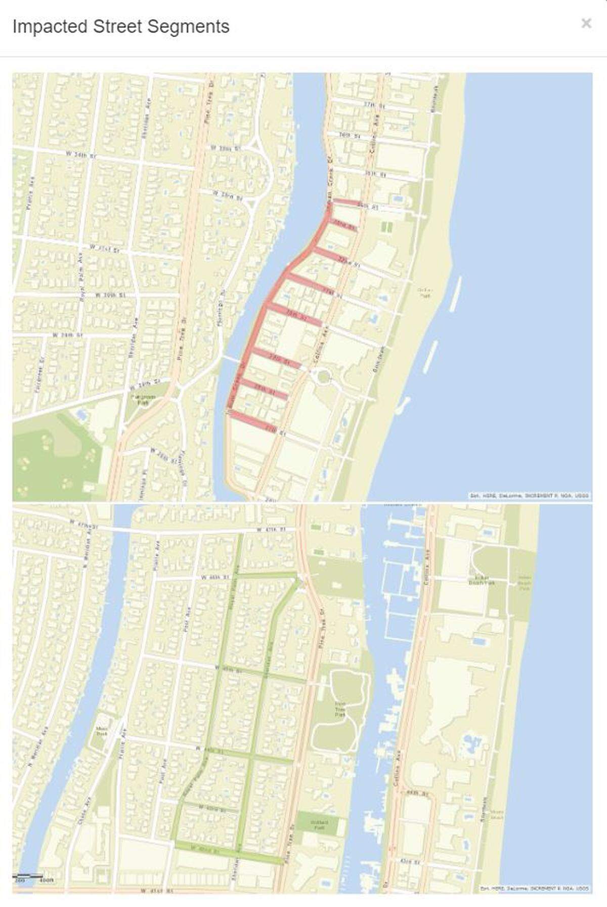 Miami Beach ofrece estacionamiento temporal gratuito durante las mareas reales a los habitantes que se estacionan en ciertas calles afectadas