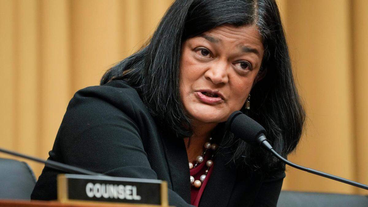 May 23, 2023; Washington, DC, USA; Congresswoman Pramila Jayapal (D-WA) during The House Judiciary Subcommittee on Immigration Integrity, Security, and Enforcement hearing on immigration and border security in Washington. Mandatory Credit: Jack Gruber-USA TODAY