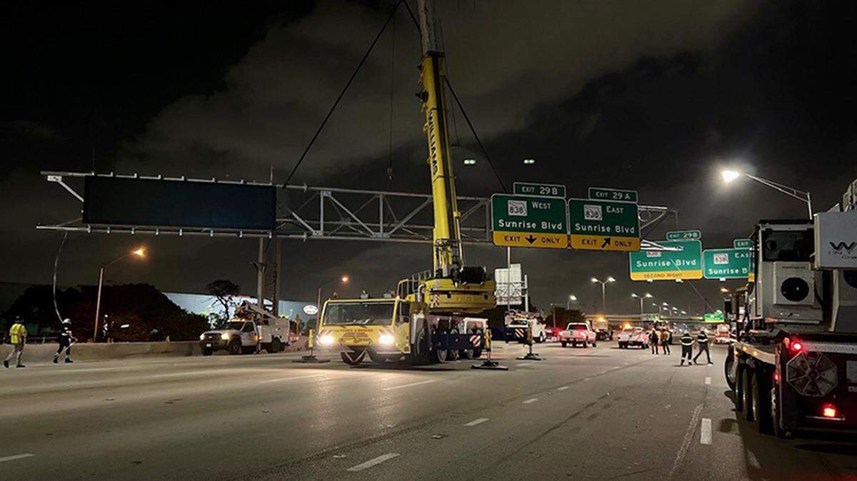 Construction on Interstate 95 in Broward