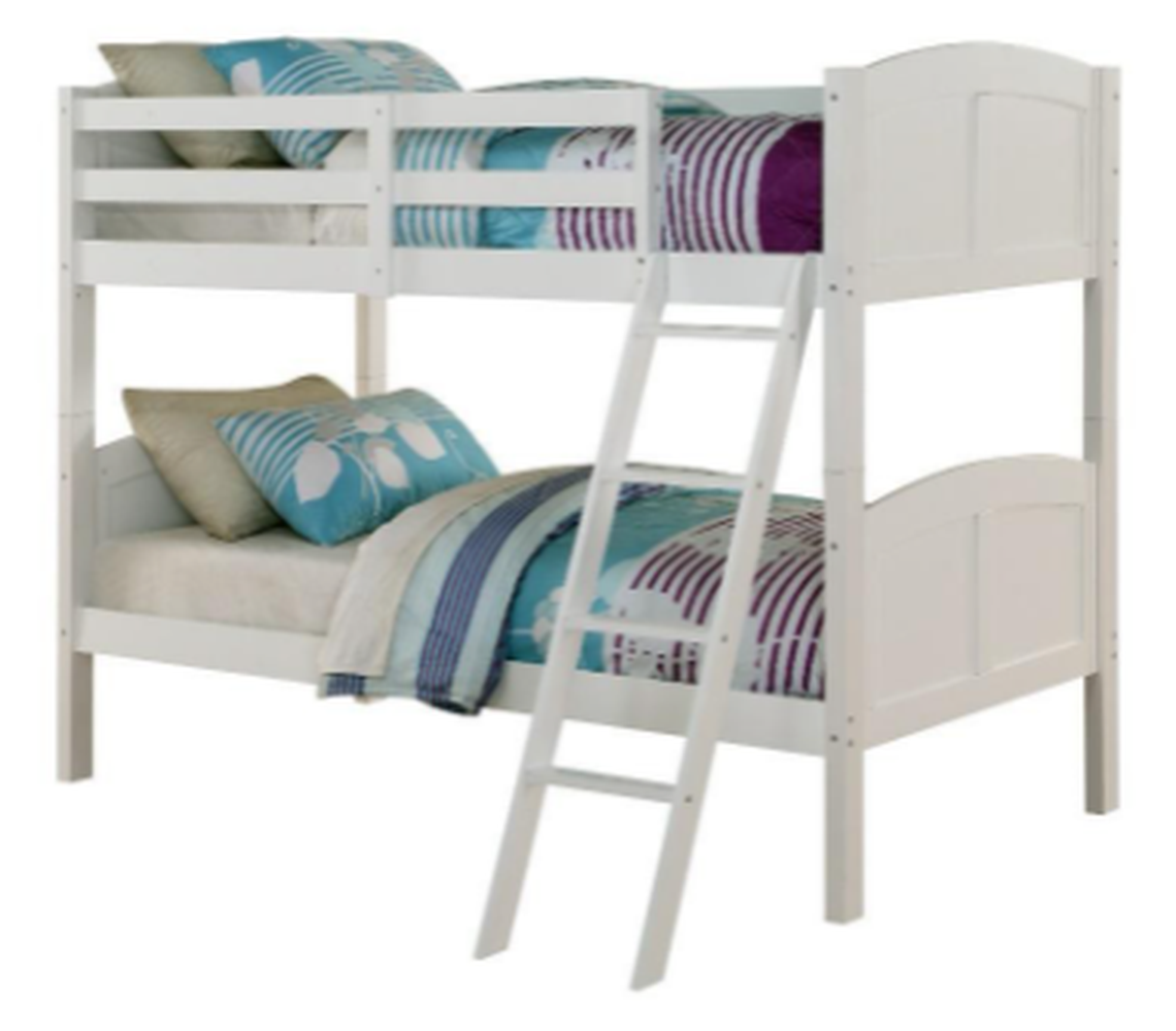 Angel Line Creston Twin Bunk Bed with angled ladder