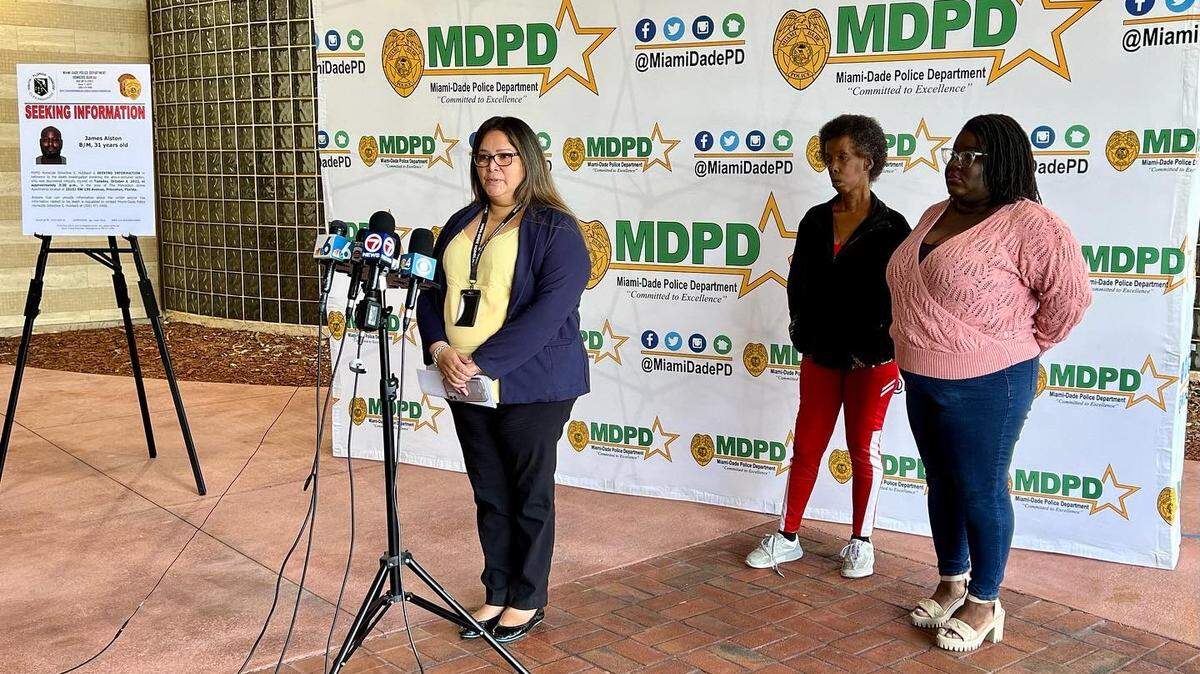 During a Wednesday morning press conference at Miami-Dade police headquarters, James Alston’s family asked the public’s help to find out what happened to their beloved brother and son.