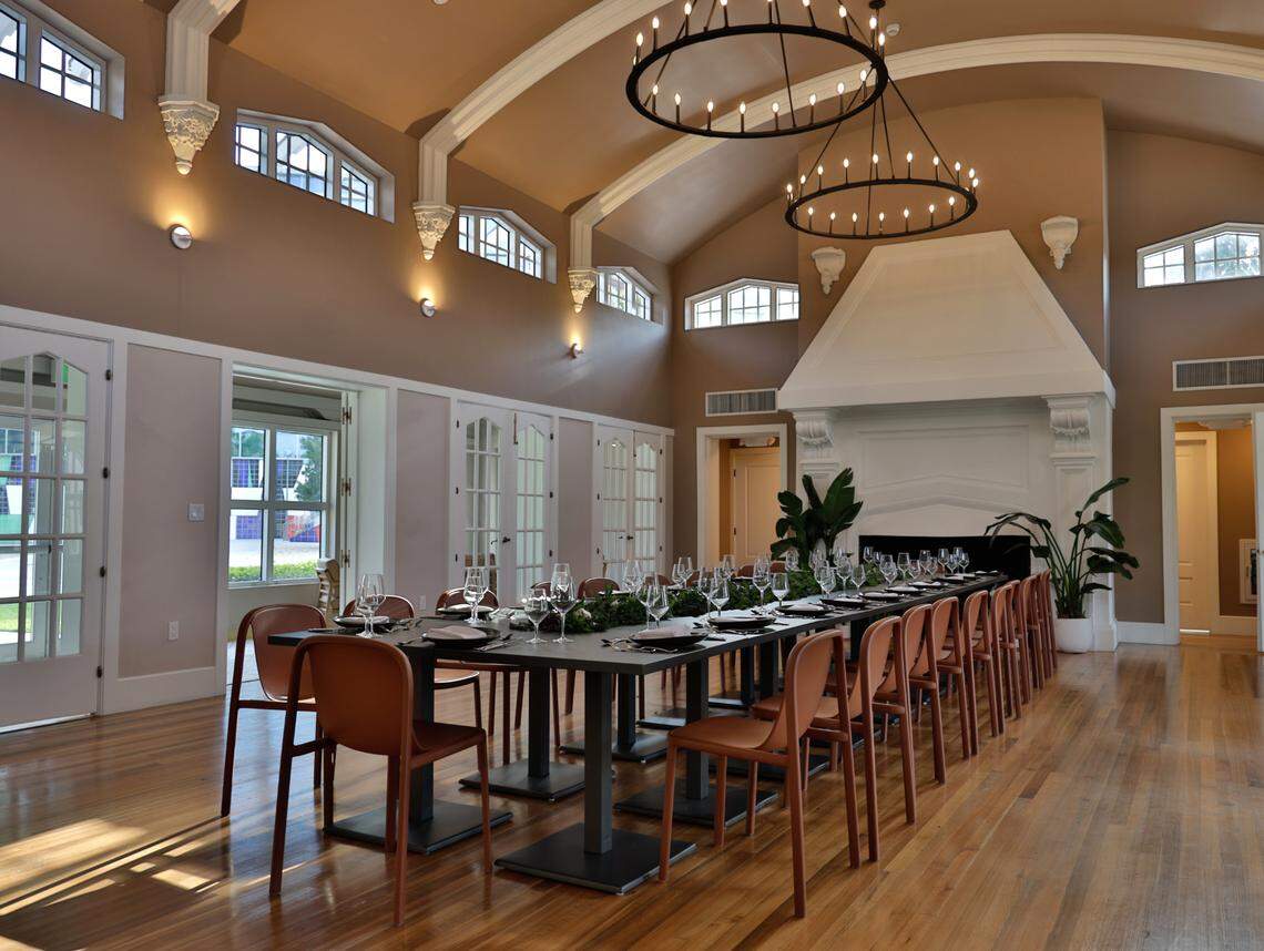 The private dining room at Venu at the former Carl Fisher Clubhouse on Miami Beach.