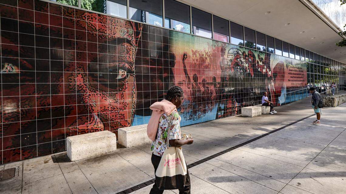 A mural is seen outside of the new Publix grocery store, loacted at 601 Northwest 2nd Avenue in the historic Overtown area of Miami, FL, on Wednesday, October 15, 2025.