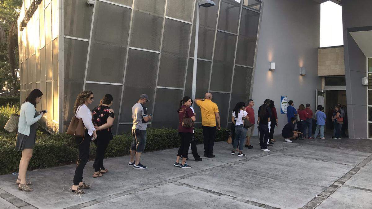 Several people in line at the Kendale Lakes Library found out this wasn’t their polling place.