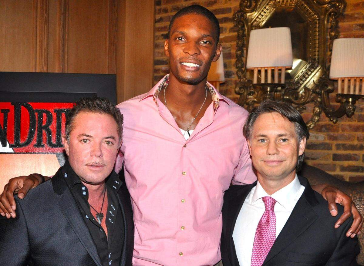Shareef Malnik, Chris Bosh and Jason Binn at the “Welcome to Miami Chris Bosh” event at the Forge in 2010.