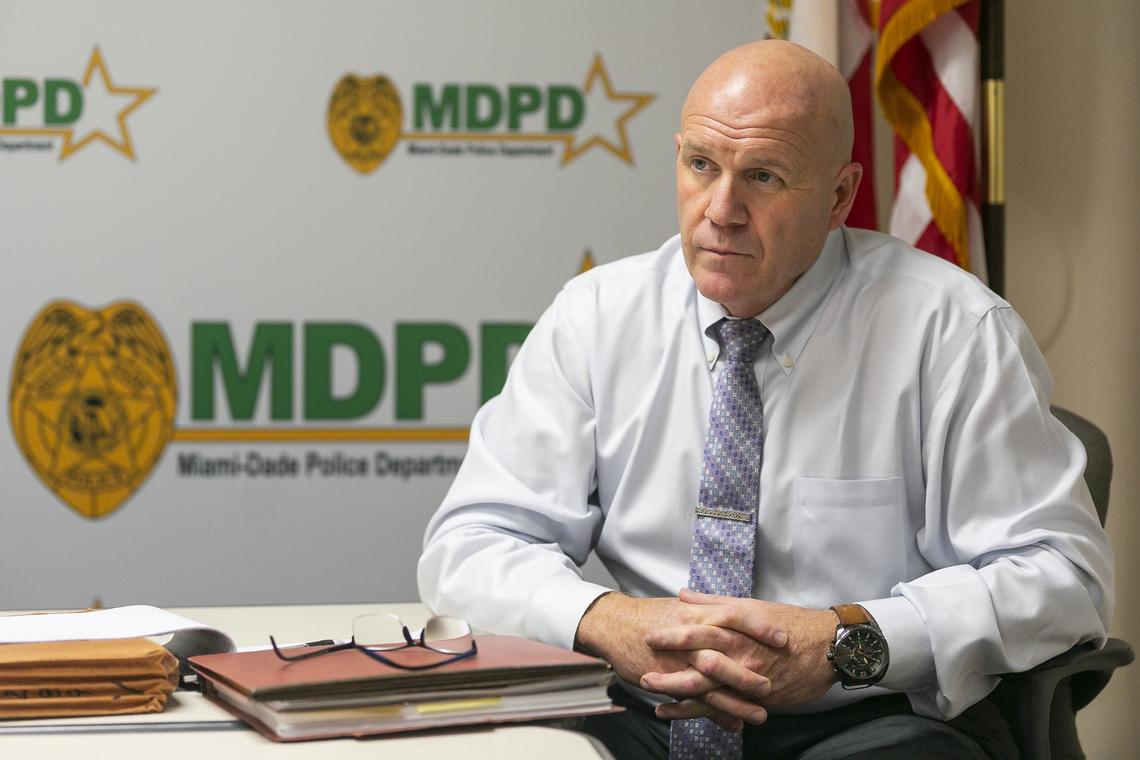 David Denmark, a Miami-Dade Cold Case Homicide Detective, helped spearhead an investigation of serial killer Samuel Little in Miami-Dade County. He interviewed Little in Wise County, Texas and helped solve two murders from the 1970s. Denmark talked to the Miami Herald at the Miami-Dade Police Headquarters in Doral, Florida on Monday, February 11, 2019.