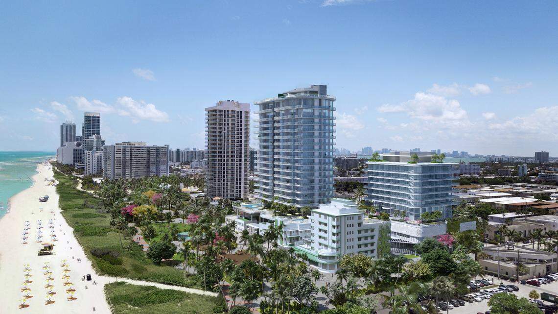 The Ocean Terrace project gained final approval on Monday. Above: A rendering of the residential building, hotel and park.