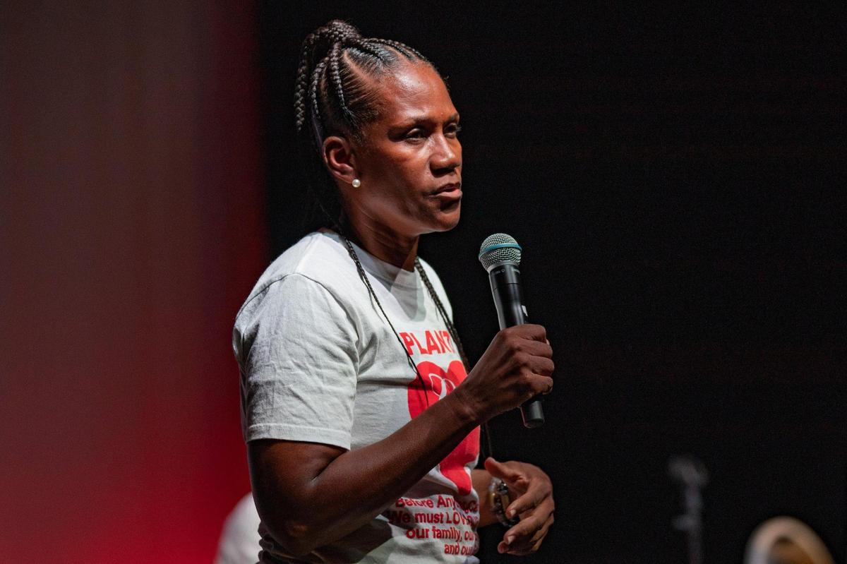 Dr. Robin R. Starks spearheaded “United Cry for Togetherness,” a town hall meeting at Sandrell Rivers Theater in Miami on Wednesday that focused on gun violence.